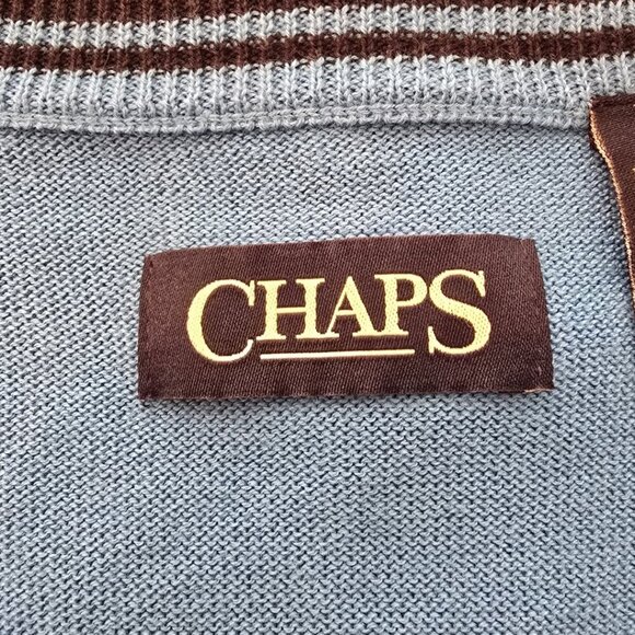 Chaps Blue Sleeveless Knit Pull Over Sweater Vest Sz XL - Picture 5 of 8
